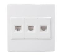 VBESTLIFE 3 Port Ethernet Wall Plate, Cat 6 RJ45 Keystone Jack Plate Murale Femelle à Femme ， Compatible avec Cat6 6A 5 5E pour le Bureau à Domicile