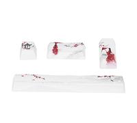 VBESTLIFE 4 Touches DIY Keycaps, Keycap de Clavier Mécanique de Jeu PC, ESC Enter Numpad Enter, Motif Winter Snow Plum, Remplacement de Clavier Mécanique Universel