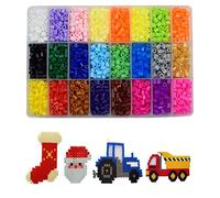 VBESTLIFE 4800 Pièces de Perles de Tube en Plastique de 5 Mm, Perles de Jouet, de Tube de 24 Couleurs, Bricolage, Fusible Fondant, Petites D'espacement, Recharges pour Enfants, Artisanat, Jouet
