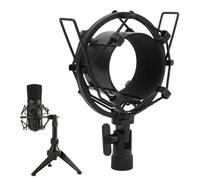 VBESTLIFE 55-65mm Support antichoc universel en alliage d'aluminium, noir, pour microphones avec diamètre 55-65 mm, facile à utiliser, anti-vibrations et bruit, écrou de conversion 5/8 à 3/8