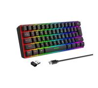 VBESTLIFE 60% Clavier sans Fil, Clavier de Jeu sans Fil 2.4G, rétro-éclairé RGB, Mode Veille, 61 Touches Mini Clavier Rechargeable pour Ordinateur Portable PC