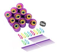 VBESTLIFE 60 Pièces Bigoudis pour Femmes, Ensemble de Bigoudis, 6 Tailles 1,6-4,4 Cm avec 60 épingles et 20 Clips, pour Longs, Moyens, Courts (Ensemble de rouleaux à cheveux)