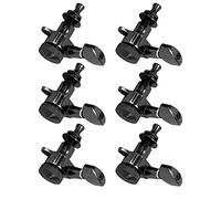 VBESTLIFE Accordeurs de Verrouillage de Guitare, Cordes Durables Scellées, Chevilles de Réglage pour Guitare Acoustique/électrique, Noires, 6 Pièces, Réduisent la Rouille, Améliorent le Plaisir de