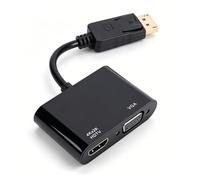 VBESTLIFE Adaptateur 2 en 1 DisplayPort vers HDMI VGA, pour Moniteur, Ordinateur Portable, Projecteur