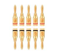 VBESTLIFE Adaptateur de fiche Banane Audio, fiche de Haut-Parleur Banane plaquée Or en cuivre pour amplificateurs ou Haut-parleurs et Applications sonores Professionnelles - 10