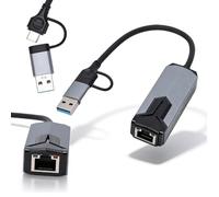 VBESTLIFE Adaptateur Ethernet 5G USB 3.0, 5000 Mbps Haute Vitesse 2 en 1 USB A/Type C vers RJ45 LAN Réseau Adaptateur Internet Convertisseur pour PC Portable