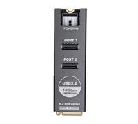 VBESTLIFE Adaptateur M.2 NVMe vers Type E, Double Ports USB 3.2, Carte D'extension 10Gbps avec Boîtier en Alliage D'aluminium pour Carte Mère