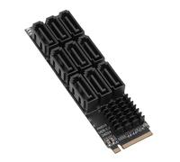 VBESTLIFE Adaptateur M.2 vers Serial ATA 3.0, Carte D'extension de Disque Dur de Convertisseur SATA3.0 à 9 Ports pour SSD et Disques de 3,5 Pouces