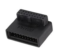 VBESTLIFE Adaptateur USB 3.0 à Angle Droit, Adaptateur Secteur USB 3.0 19/20 Broches coudé à 90 Degrés pour Carte Mère de Bureau (Moulure intégrale PH19B)