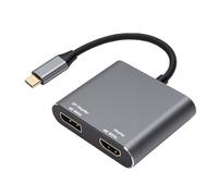 VBESTLIFE Adaptateur USB C vers Double Moniteur, 8K 30 Hz 4K 144 Hz Type C vers DisplayPort et HDMI pour Ordinateurs Portables