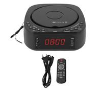 VBESTLIFE Alarme du Lecteur de CD, Horloge avec Bluetooth USB Charge Dimmable Affichage Dossier Radio Radio Contrôle Double Alarme pour la Chambre (Prise UE)
