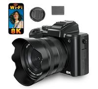 VBESTLIFE Appareil Photo Numérique 8K, Double Objectif HD 88MP, Zoom 16X, Caméra Selfie WiFi avec écran Tactile 3,2 Pouces, Pare-Soleil Flash pour la Photographie