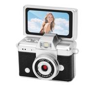 VBESTLIFE Appareil Photo Numérique Rétro, Caméscope Porte-clés de Taille Pouce avec écran Rabattable à 180 ° de 1,47 Pouces et Filtres Créatifs, Petite Caméra Vlog de Voyage (Black)