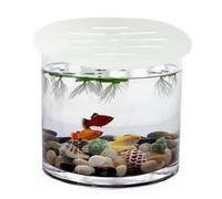 VBESTLIFE Aquarium Rond en Acrylique de 7,5 Pouces, Couvercle Anti-Saut avec Trou pour Empêcher Les Poissons, Les Reptiles et Les Tortues Crevettes de Sortir du Réservoir, 2 Pièces