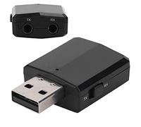 VBESTLIFE Bluetooth5.0 émetteur récepteur Audio Carte Son USB 3 en 1 Adaptateur de Prise AUX 3,5 mm, câble 3,5 mm, compatibilité étendue(Noir)