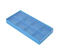 VBESTLIFE Boîte de Rangement D'outils de Montre en Plastique Durable avec Couvercle Anti-poussière pour Pièces de Montre, Grille 18 Adaptée aux Horlogers, Bleu Léger (8 cavités)