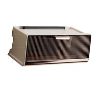 VBESTLIFE Boîte de Rangement Murale pour Câbles de Routeur, Couvercle de Grande capacité, Boîtier de Prise de Courant pour Salon et Bureau, Matériau PP écologique en Pet (Taille Moyenne Beige