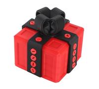 VBESTLIFE Boîte- Gênante avec Vis, Boîte- D'argent de Puzzle Imprimée en 3D Détachable, Surprise pour Ranger les Jouets, Décorations de Vacances (rouge noir)