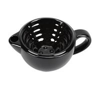 VBESTLIFE Bol de Rasage en Céramique, Conception à Double Chambre avec Rétention de Chaleur Longue Durée, Bouche Large pour un Mousse sans Effort, Poignée Texturée Surdimensionnée (Couche double)