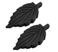 VBESTLIFE Butée de Porte en Forme de Feuille, 2 Pièces (BLACK)