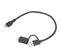 VBESTLIFE Câble de Transmission de données, USB-C (Type-C), USB3.0 vers Micro-USB3.0, 2-en-1, Ligne PVC pour Disque Dur, pour disques durs, imprimantes et concentrateurs réseau