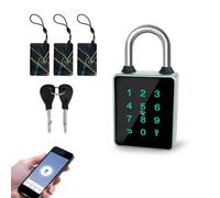 VBESTLIFE Cadenas à Empreintes Digitales avec clé de Secours, Serrure de Porte à Combinaison Intelligente Extérieure étanche à L'eau avec 3 Cartes IC, 5 Façons de Déverrouiller le Cadenas