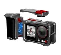 VBESTLIFE Cage de Caméra d'action avec Poignée pour Action 5 Pro/4/3, Boîtier de Cadre Stabilisateur en Alliage D'aluminium avec Support de Chaussure Froide et Dragonne Anti-Chute