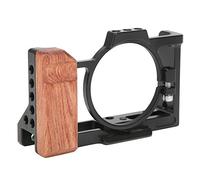 VBESTLIFE Cage de Caméra pour ZV1, Boîtier de Protection de Cage de Caméra en Alliage D'aluminium avec Poignée en Bois pour ZV1