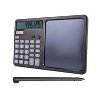 VBESTLIFE Calculatrice avec Bloc-Notes, Double Alimentation Solaire et Batterie, Calculatrice à Grand écran à 12 Chiffres pour Une Utilisation Professionnelle et de Bureau (Black)