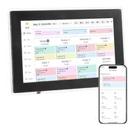 VBESTLIFE Calendrier Numérique WiFi Planificateur Familial Intelligent, Tableaux de Tâches, Récompenses de Réussite, écran Tactile Interactif de 10,1 Pouces pour les Horaires (Prise UE)