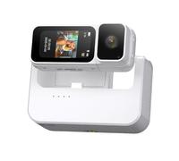 VBESTLIFE Caméra d'action au Pouce 2,7K avec Enregistrement Audio Portable, écran HD de 1,47 Pouces, Objectif Rotatif à 180°, avec étui de Chargement pour Caméra pour Vlogging et (White)