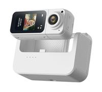 VBESTLIFE Caméra d'action au Pouce 2,7K, Conception Magnétique, écran HD 1,47 Pouces, Objectif Rotatif à 180°, avec étui de Chargement pour Caméra pour Vlogging et Promenade d'animaux (White)