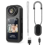 VBESTLIFE Caméra d'action Portable de la Taille du Pouce, Objectif Réglable à 180 ° Ultra HD à 180 ° avec Contrôle D'application WiFi, pour L'enregistrement de Sports de Voyage de Travail (Black)