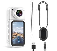 VBESTLIFE Caméra d'action Portable de la Taille du Pouce, Objectif Réglable à 180 ° Ultra HD à 180 ° avec Contrôle D'application WiFi, pour L'enregistrement de Sports de Voyage de Travail (White)