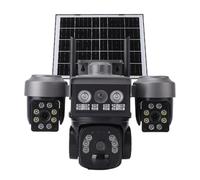 VBESTLIFE Caméra de sécurité Solaire 4G, Caméra PTZ Extérieure sans Fil à Triple Objectif avec Détection de Mouvement PIR et Suivi Automatique, Vue 1080P à 360° pour la sécurité de la