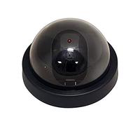 VBESTLIFE Caméra de Vidéosurveillance Factice en Forme de Dôme, Moniteur de Contrôle D'intimidation avec Lumière Rouge Clignotante, Rotation à 360 Degrés, ABS Noir, 1 Paquet pour Simulation Antivol
