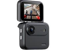 VBESTLIFE Caméra de Vlogging pour Créateurs, Mini Caméra d'action avec écran Rabattable, 1080P HD, Vue Large à 143°, Légère et Portable, POV, pour Le Cyclisme, Le Ski, la Randonnée (Black)