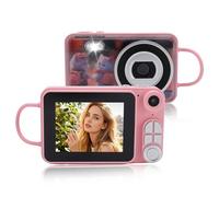 VBESTLIFE Caméra Numérique 4K, Caméra VLog de Focus Auto 48MP avec Dual Lens FHD, Zoom Numérique 18X, Camera Compact Youtube pour Débutant pour Adolescents (Rosâtre)
