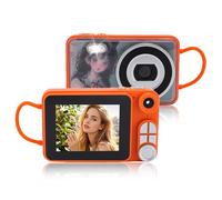 VBESTLIFE Caméra Numérique 4K, Caméra VLog de Focus Auto 48MP avec Dual Lens FHD, Zoom Numérique 18X, Camera Compact Youtube pour Débutant pour Adolescents (Orange)