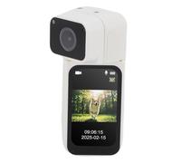 VBESTLIFE Caméra Usée de 2,7k, Caméra de Sport Portable de 64 Go 170 ° avec Longe Magnétique et Objectif Rotatif 180 °, pour Voyager, Marche d'animaux (White)