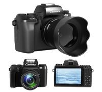 VBESTLIFE Cameras Numériques pour la Photographie, Caméra VLog 4K 64MP pour Youtube avec écran Tactile 4 ", Zoom 16x, Double Objectif, Lumière de Remplissage LED, 3000mAh