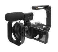 VBESTLIFE Caméscope Vidéo, Caméscope 4K, Caméra Vidéo Numérique 56MP 18X, Enregistreur Vidéo à écran Rotatif de 3 Pouces, Caméra de Vlogging avec Stabilisateur, Micro, Lumière de