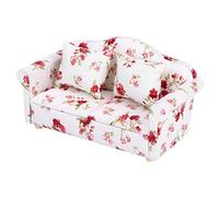 VBESTLIFE Canapé Double pour Maison de Poupée, échelle 1/12, Mini Meubles à Motifs de Fleurs Exquis, Sûrs et Durables, Idéaux pour Les Modèles de Jouets de Maison de Poupée (Grande grappe de Fleurs)