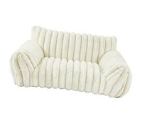 VBESTLIFE Canapé pour Animaux de Compagnie pour Petits Chiens, Lit pour Chien avec Dossier à Trois Côtés, Support Orthopédique Chaud pour Chats, Fausse Fourrure en Peluche, Housse Amovible et
