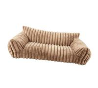 VBESTLIFE Canapé pour Animaux de Compagnie pour Petits Chiens, Lit pour Chien avec Dossier à Trois Côtés, Support Orthopédique Chaud pour Chats, Fausse Fourrure en Peluche, Housse Amovible et