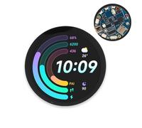 VBESTLIFE Carte de Développement ESP32S3 1,85 Pouces, écran Rond 360 X 360, Compatible Wi-FI 2,4 GHz, Bluetooth, Décodeur Audio intégré, Micro, pour Capteur QMI8658 6 Axes, pour Capteur