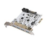 VBESTLIFE Carte D'extension Adaptateur 4 Ports PCI-E vers USB3.0 Type C, pour Windows XP, Vista, pour Windows 7, Linux, pour Windows 8 et 10, pour PC de Bureau