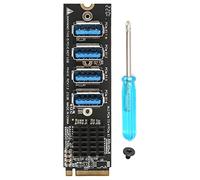 VBESTLIFE Carte D'extension M.2 vers Pcie, Transformez L'interface M.2 en Une Carte D'extension PCI E Slot 4 Ports pour Ordinateur de Bureau