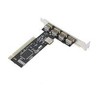 VBESTLIFE Carte D'extension PCI Universelle, Carte D'extension PCI vers Adaptateur de Concentrateur USB 2.0 4 Ports, Convertisseur Haute Vitesse, pour Ordinateur Portable PC