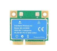 VBESTLIFE Carte Mini PCI-E, Carte Réseau sans Fil Double Bande 1200M 2,4 GHz / 5 GHz, pour Puce Intel 8265, Prise en Charge 802.11a / B/G/N/AC
